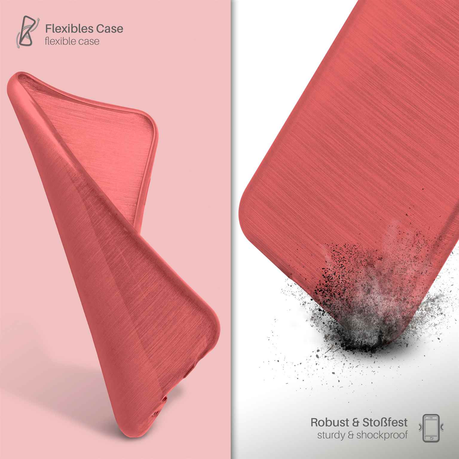 moex Brushed Case für Samsung Galaxy S8 Plus – Silikon Handyhülle, Backcover in Aluminium Optik – Weiteres Produktbild 3
