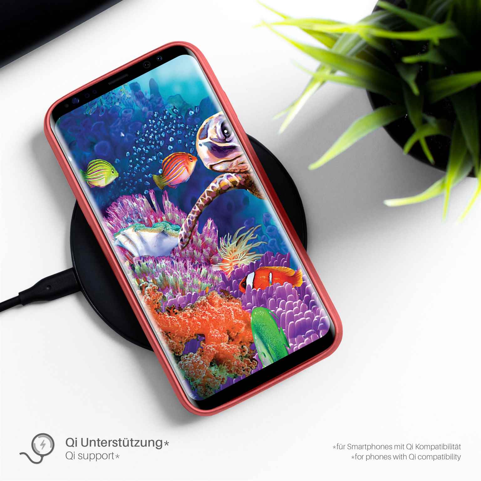 moex Brushed Case für Samsung Galaxy S8 Plus – Silikon Handyhülle, Backcover in Aluminium Optik – Weiteres Produktbild 4