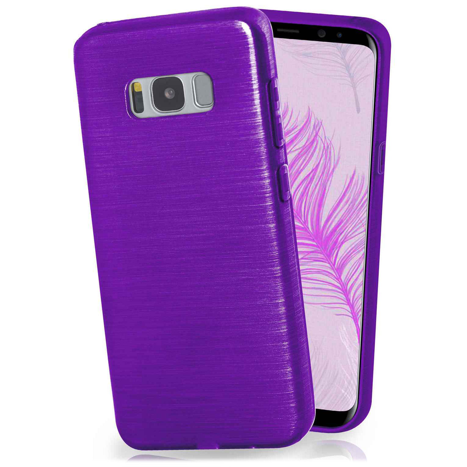 moex Brushed Case für Samsung Galaxy S8 Plus – Silikon Handyhülle, Backcover in Aluminium Optik Hauptbild