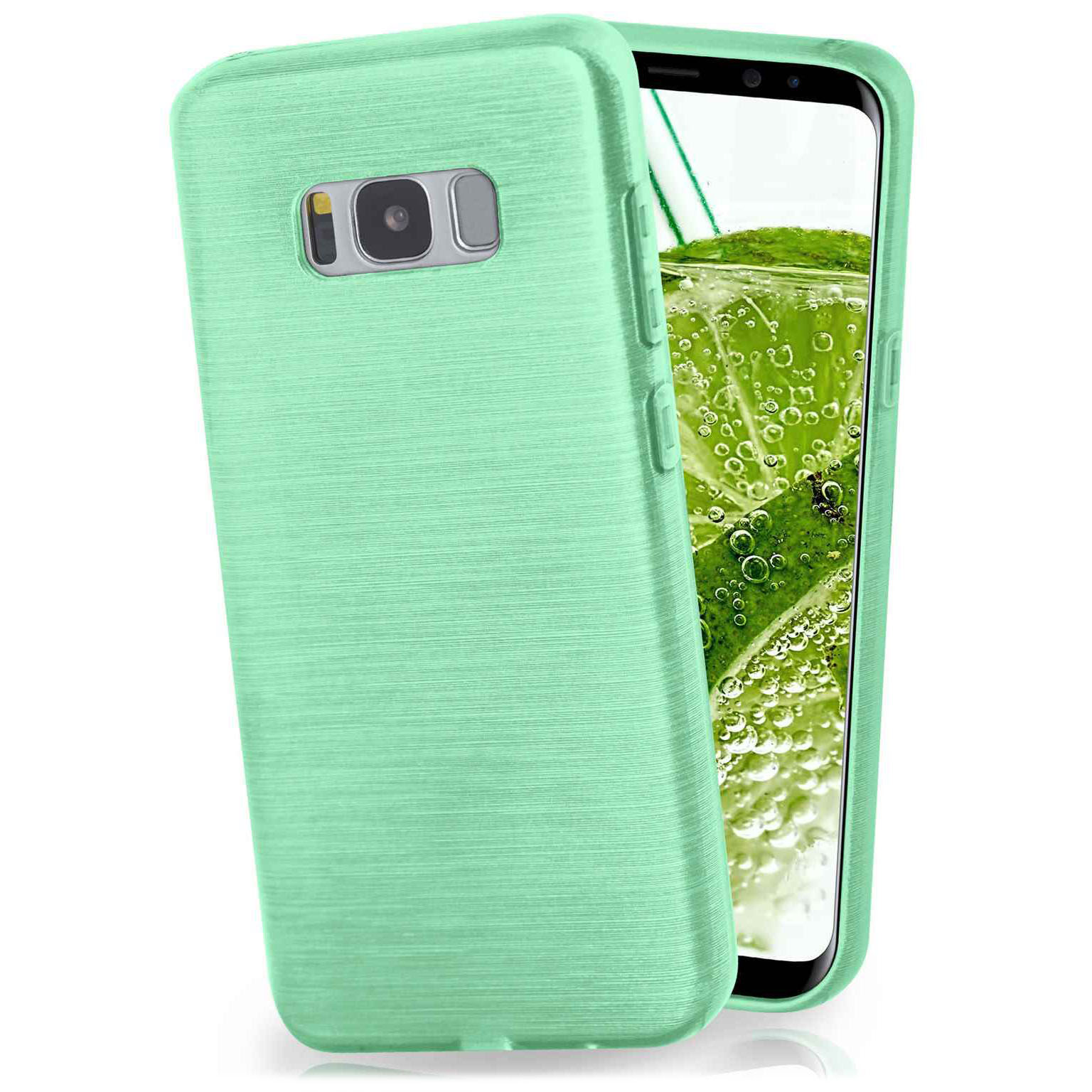 moex Brushed Case für Samsung Galaxy S8 Plus – Silikon Handyhülle, Backcover in Aluminium Optik Hauptbild