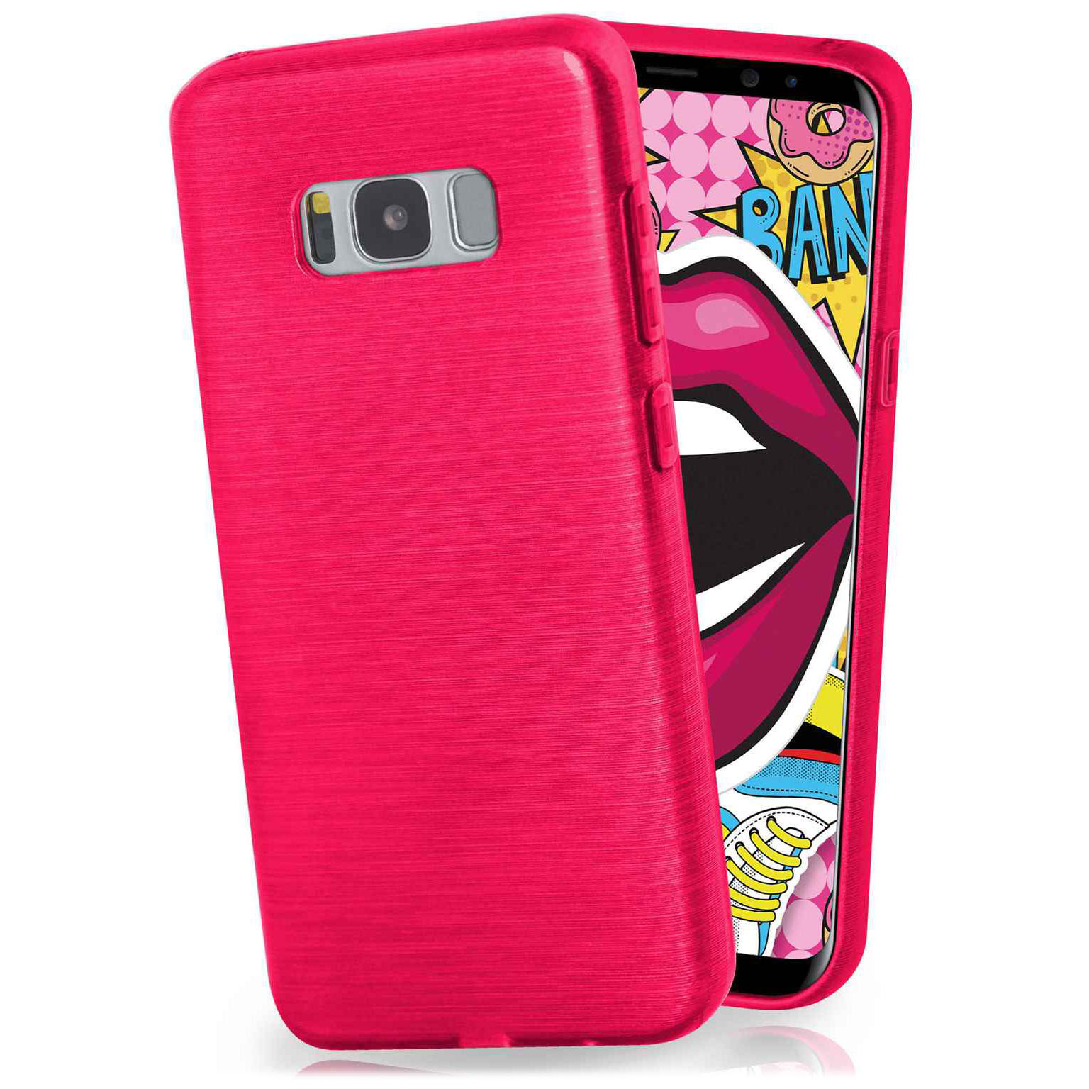 moex Brushed Case für Samsung Galaxy S8 Plus – Silikon Handyhülle, Backcover in Aluminium Optik Hauptbild