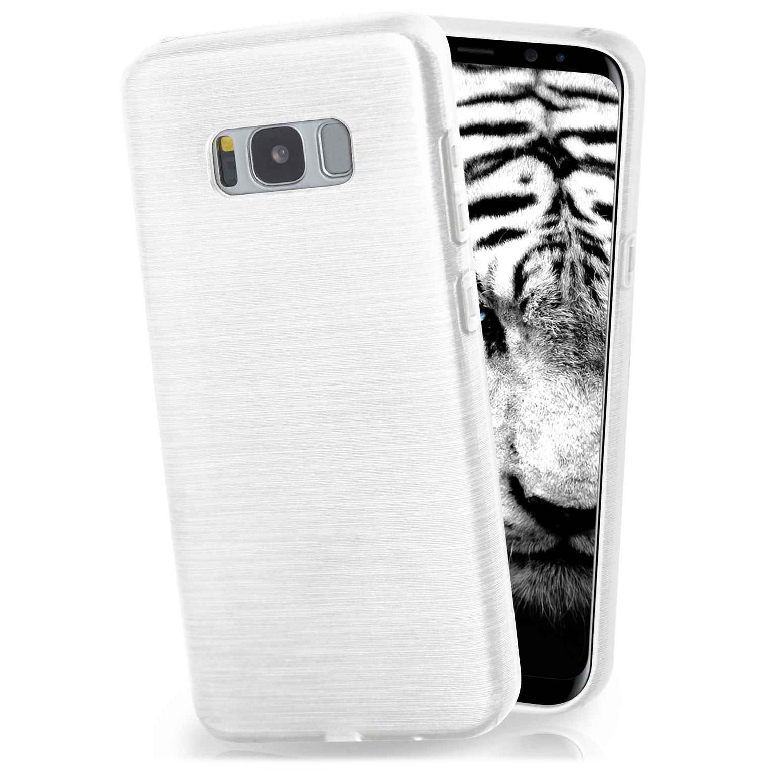 moex Brushed Case für Samsung Galaxy S8 Plus – Silikon Handyhülle, Backcover in Aluminium Optik Hauptbild