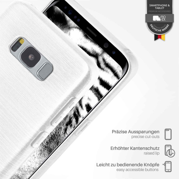 moex Brushed Case für Samsung Galaxy S8 Plus – Silikon Handyhülle, Backcover in Aluminium Optik – Weiteres Produktbild 3