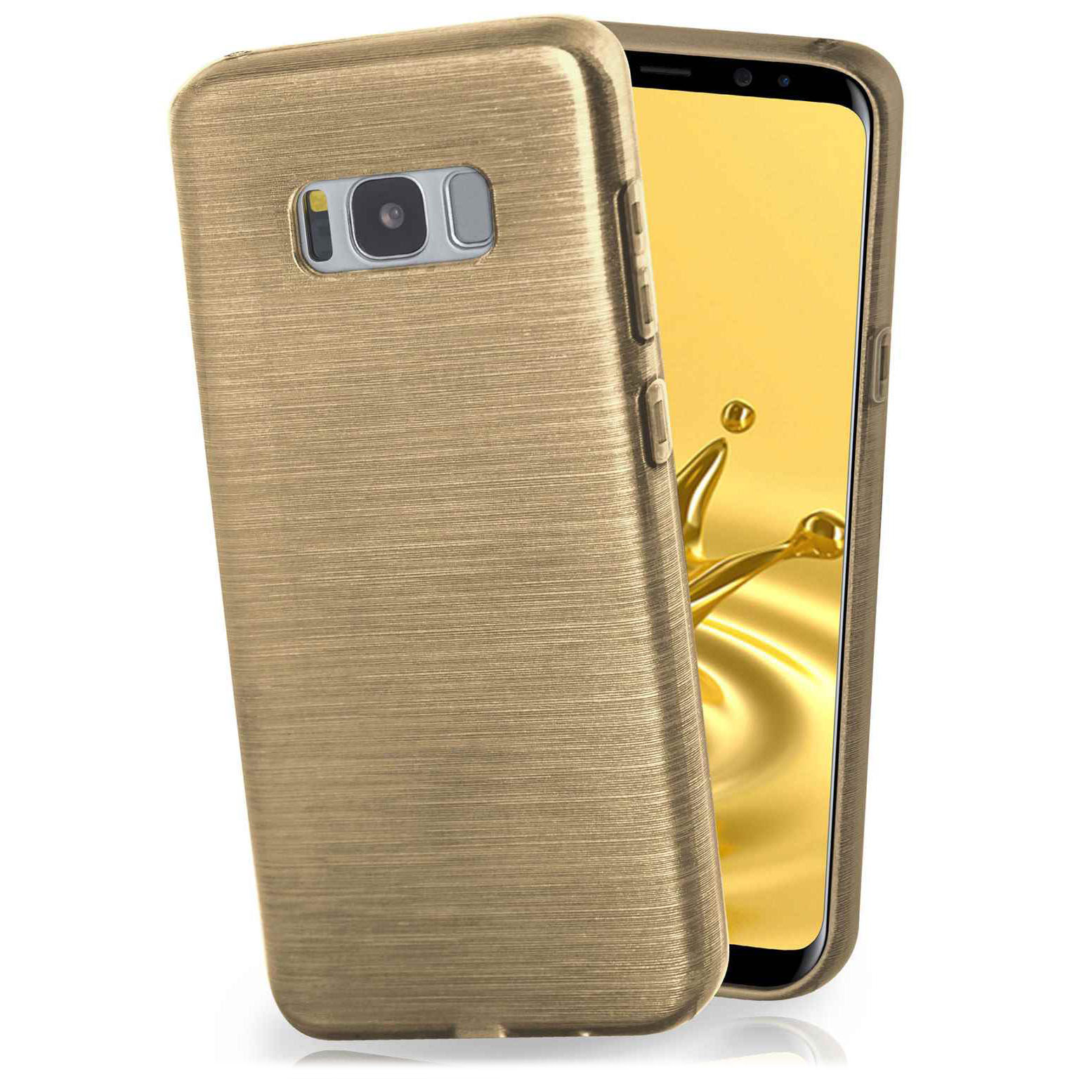 moex Brushed Case für Samsung Galaxy S8 – Silikon Handyhülle, Backcover in Aluminium Optik Hauptbild