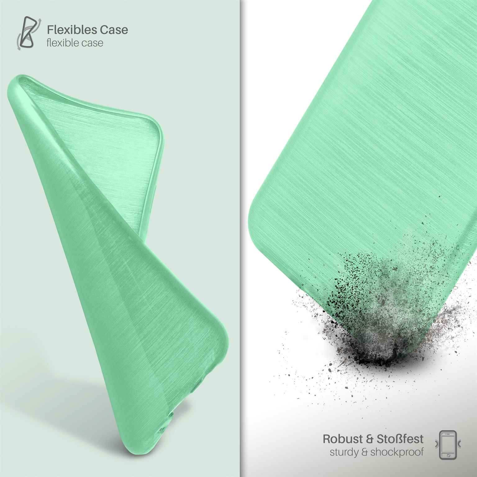 moex Brushed Case für Samsung Galaxy S8 – Silikon Handyhülle, Backcover in Aluminium Optik – Weiteres Produktbild 3
