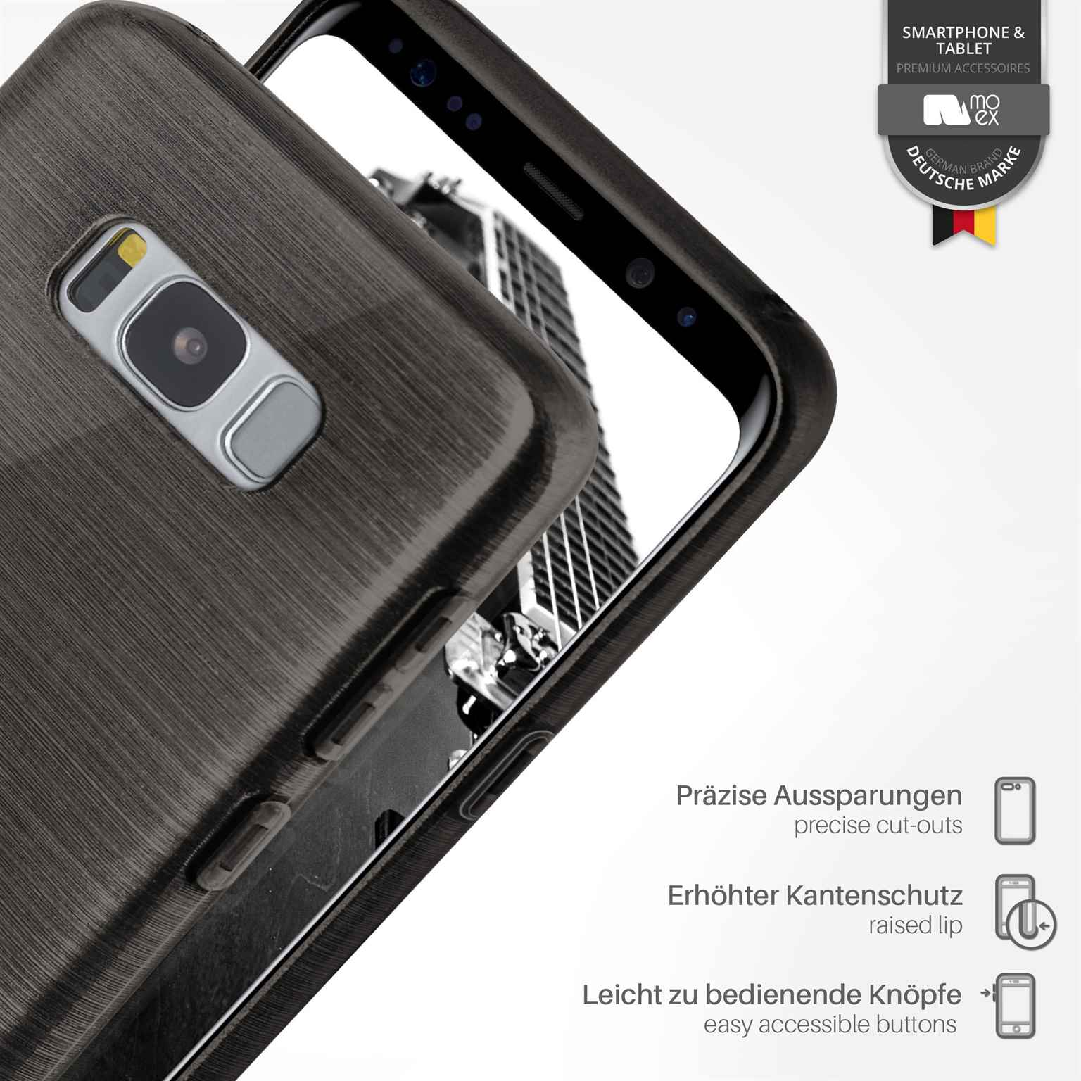 moex Brushed Case für Samsung Galaxy S8 – Silikon Handyhülle, Backcover in Aluminium Optik – Weiteres Produktbild 3 moex Brushed Case für Samsung Galaxy S8 – Silikon Handyhülle, Backcover in Aluminium Optik – Weiteres Produktbild 3