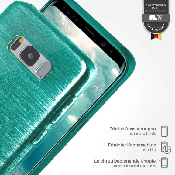 moex Brushed Case für Samsung Galaxy S8 – Silikon Handyhülle, Backcover in Aluminium Optik – Weiteres Produktbild 3