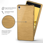 moex Brushed Case für Sony Xperia Z1 – Silikon Handyhülle, Backcover in Aluminium Optik – Weiteres Produktbild 2