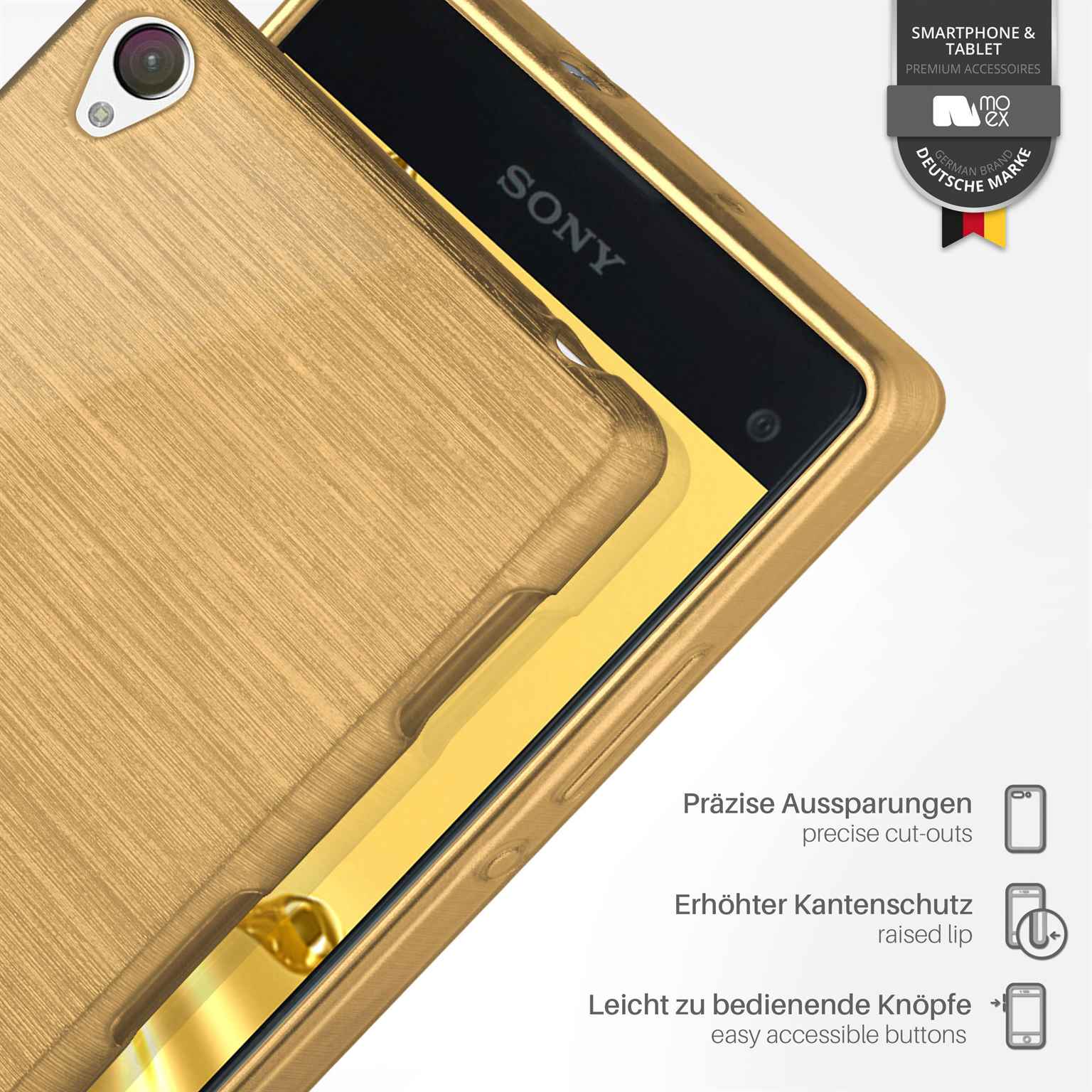 moex Brushed Case für Sony Xperia Z1 – Silikon Handyhülle, Backcover in Aluminium Optik – Weiteres Produktbild 3 moex Brushed Case für Sony Xperia Z1 – Silikon Handyhülle, Backcover in Aluminium Optik – Weiteres Produktbild 3