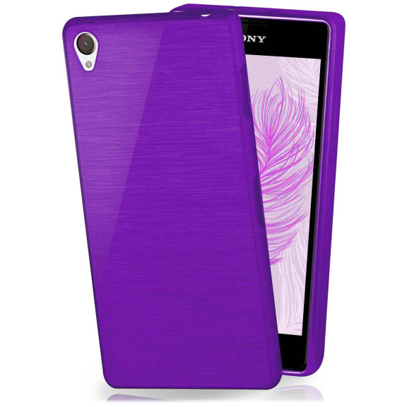moex Brushed Case für Sony Xperia Z2 – Silikon Handyhülle, Backcover in Aluminium Optik – Weiteres Produktbild 1