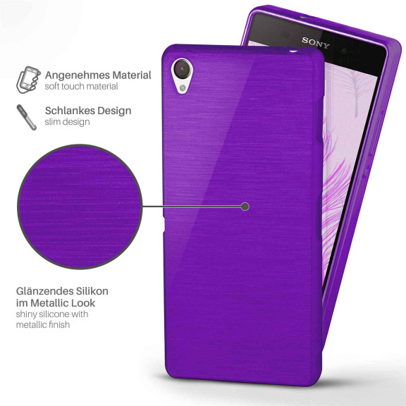moex Brushed Case für Sony Xperia Z2 – Silikon Handyhülle, Backcover in Aluminium Optik – Weiteres Produktbild 2 moex Brushed Case für Sony Xperia Z2 – Silikon Handyhülle, Backcover in Aluminium Optik – Weiteres Produktbild 2