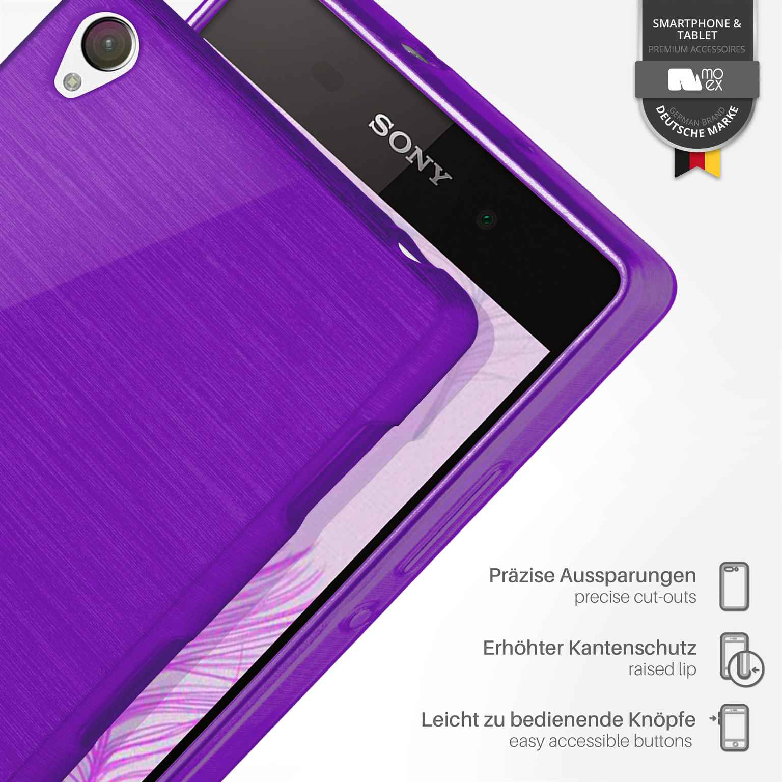 moex Brushed Case für Sony Xperia Z2 – Silikon Handyhülle, Backcover in Aluminium Optik – Weiteres Produktbild 3 moex Brushed Case für Sony Xperia Z2 – Silikon Handyhülle, Backcover in Aluminium Optik – Weiteres Produktbild 3
