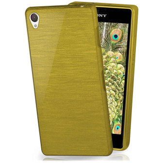 moex moex Brushed Case für Sony Xperia Z2 – Silikon Handyhülle, Backcover in Aluminium Optik – Palm-Green