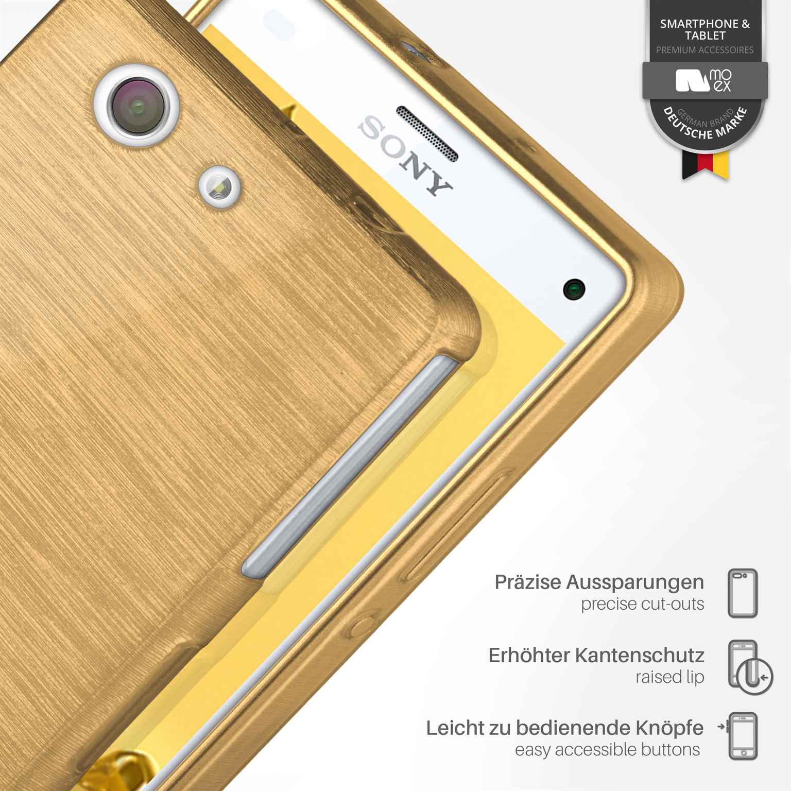 moex Brushed Case für Sony Xperia Z3 Compact – Silikon Handyhülle, Backcover in Aluminium Optik – Weiteres Produktbild 3 moex Brushed Case für Sony Xperia Z3 Compact – Silikon Handyhülle, Backcover in Aluminium Optik – Weiteres Produktbild 3