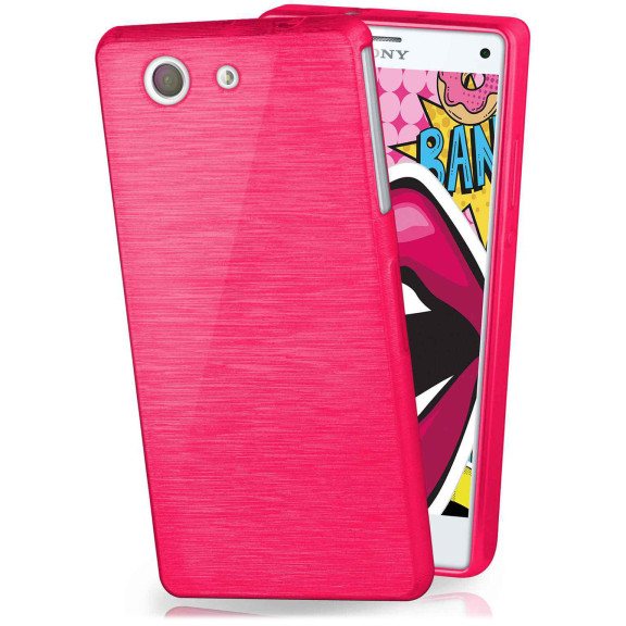 moex Brushed Case für Sony Xperia Z3 Compact – Silikon Handyhülle, Backcover in Aluminium Optik – Weiteres Produktbild 1