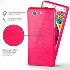 moex Brushed Case für Sony Xperia Z3 Compact – Silikon Handyhülle, Backcover in Aluminium Optik – Weiteres Produktbild 2