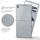 moex Brushed Case für Sony Xperia Z3 – Silikon Handyhülle, Backcover in Aluminium Optik – Weiteres Produktbild 2