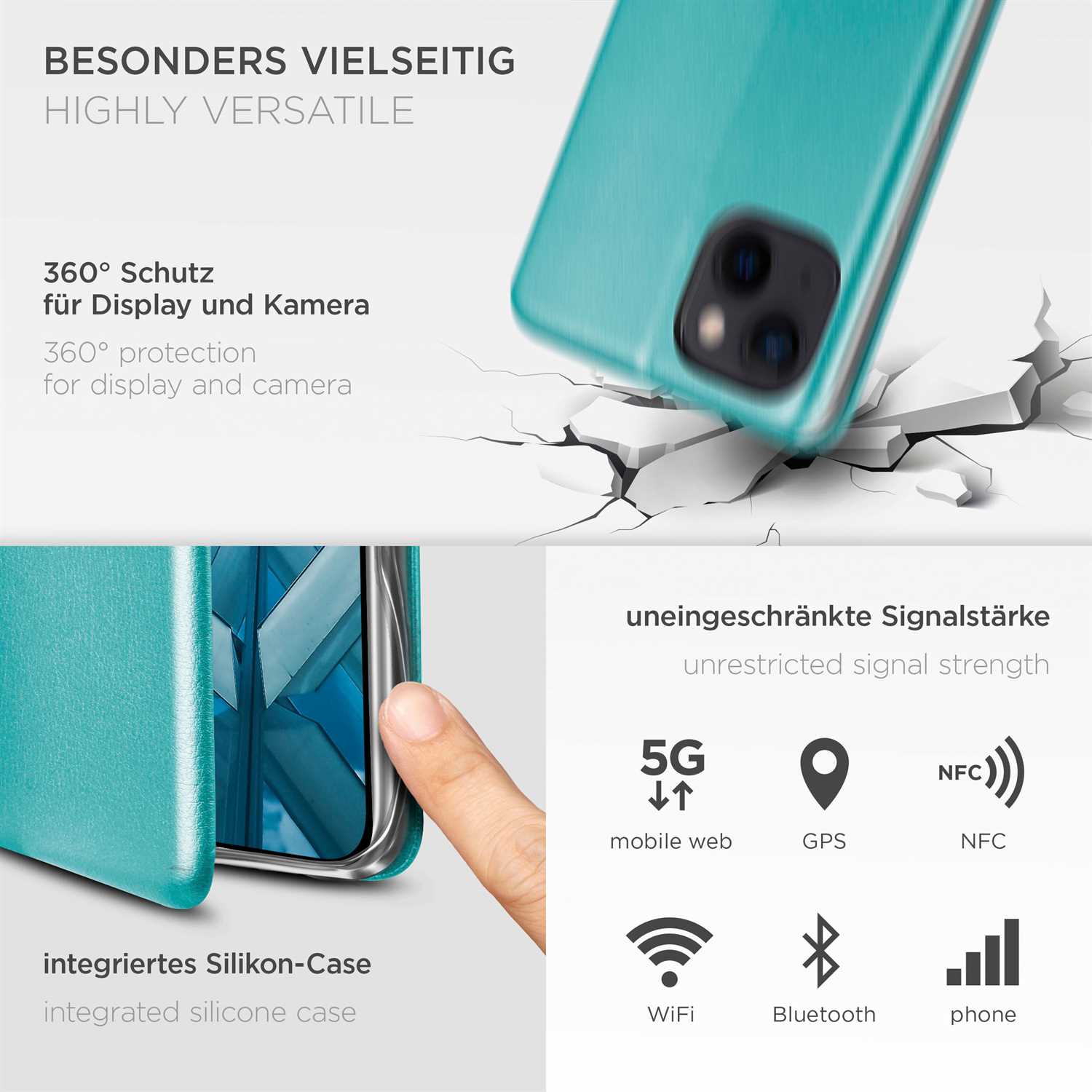 ONEFLOW Business Case iPhone 13 mini Handytasche mit Kartenfach – Weiteres Produktbild 3