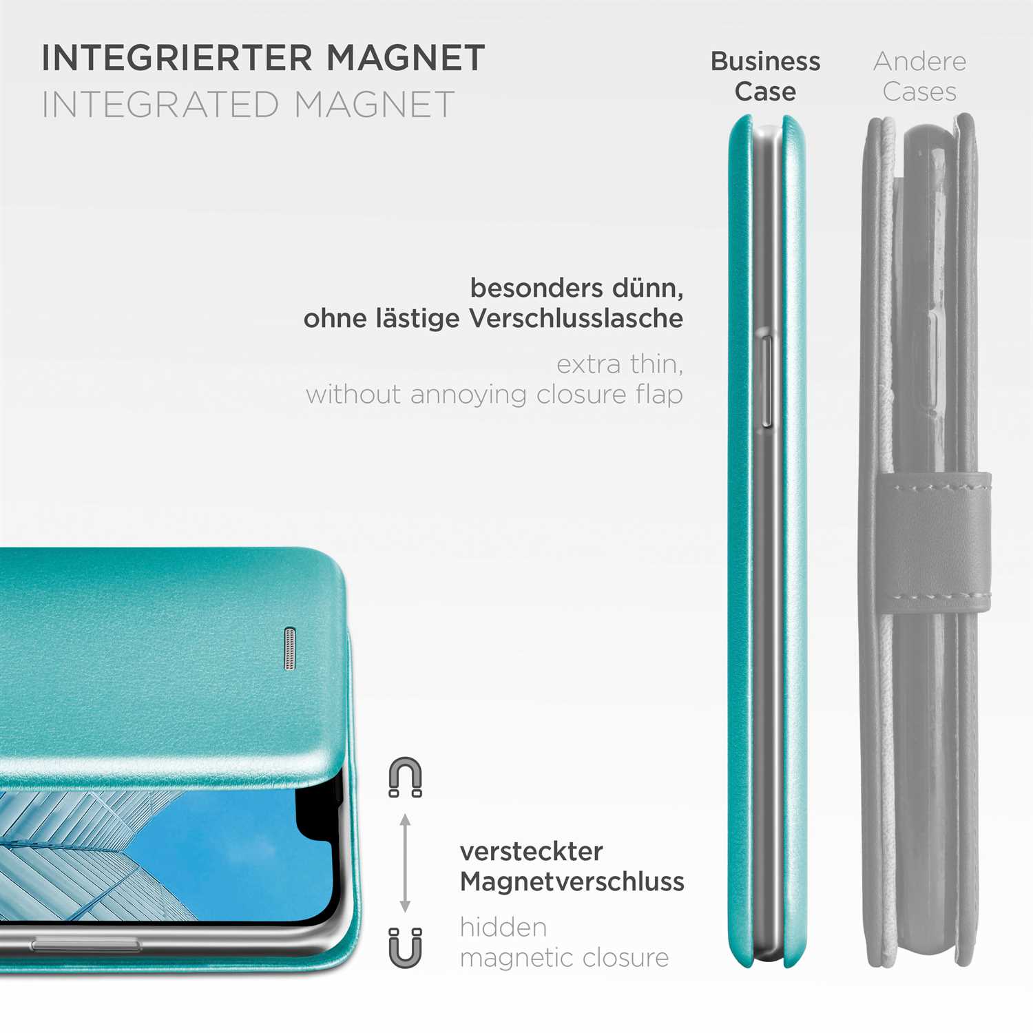 ONEFLOW Business Case iPhone 13 mini Handytasche mit Kartenfach – Weiteres Produktbild 5