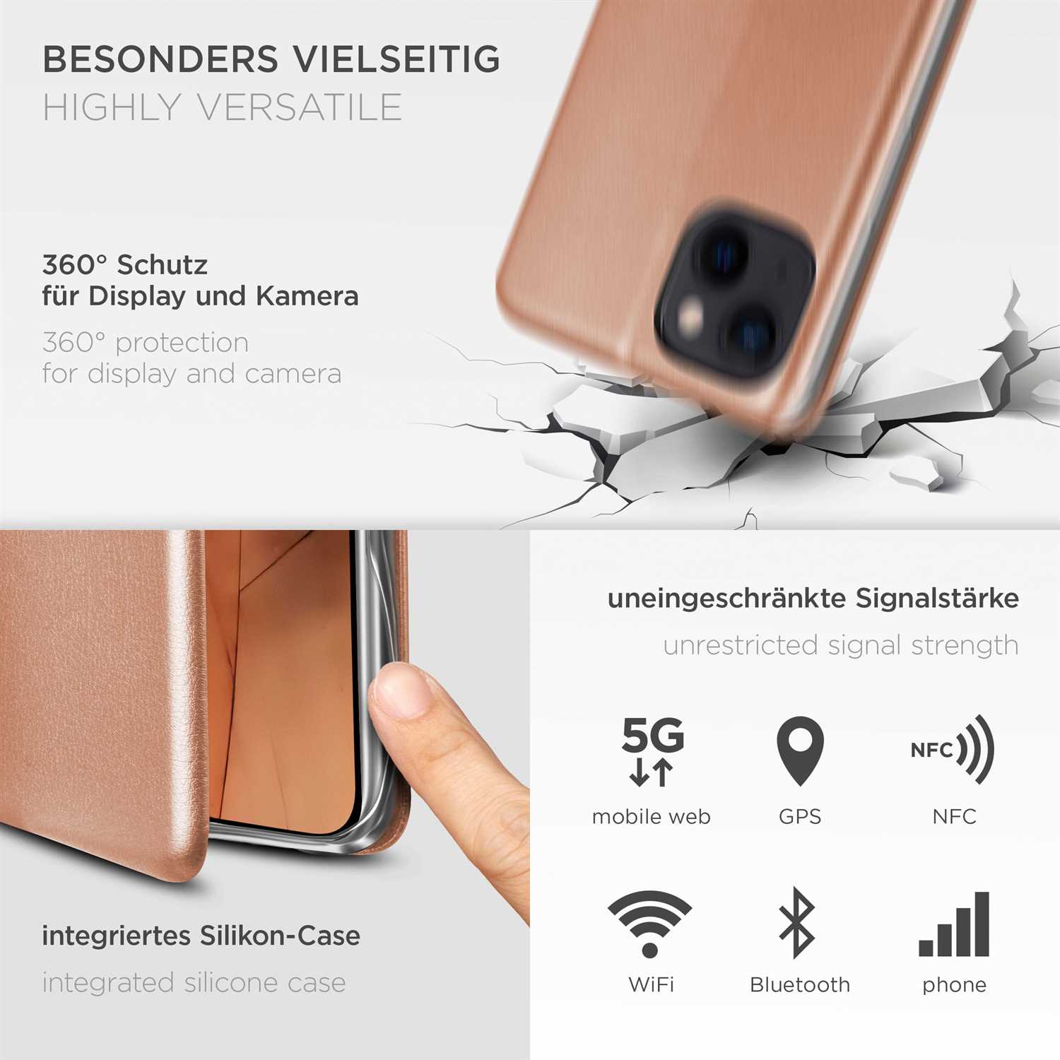 ONEFLOW Business Case iPhone 13 mini Handytasche mit Kartenfach – Weiteres Produktbild 3