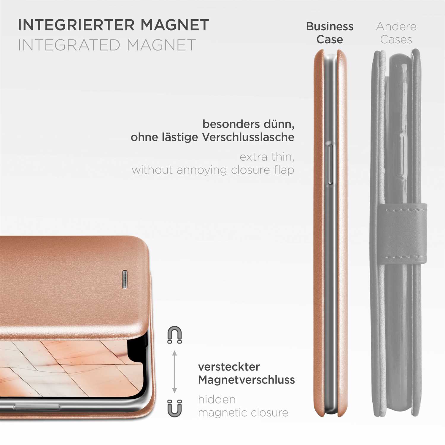 ONEFLOW Business Case iPhone 13 mini Handytasche mit Kartenfach – Weiteres Produktbild 5