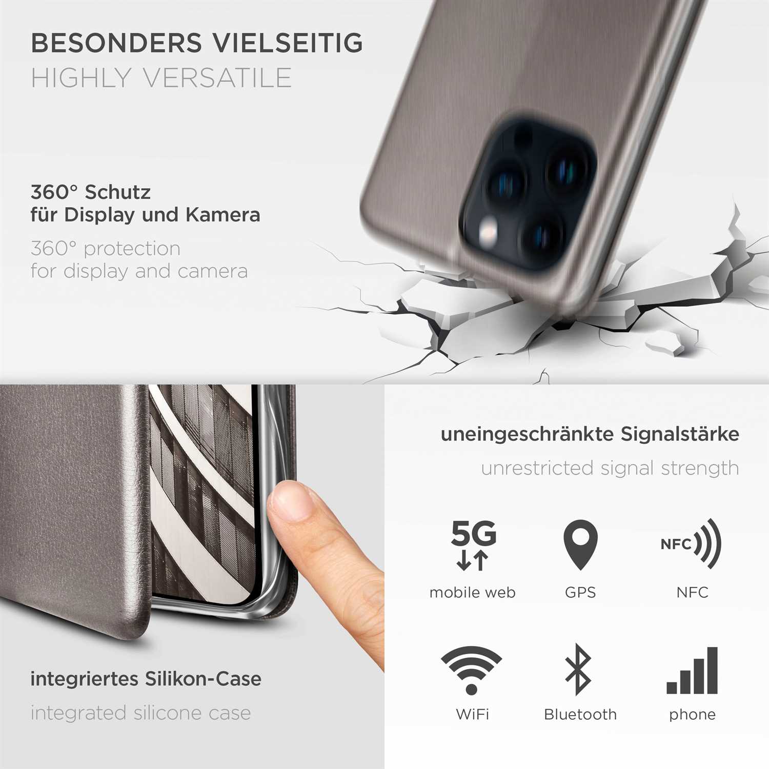 ONEFLOW Business Case iPhone 13 Pro Handytasche mit Kartenfach – Weiteres Produktbild 4