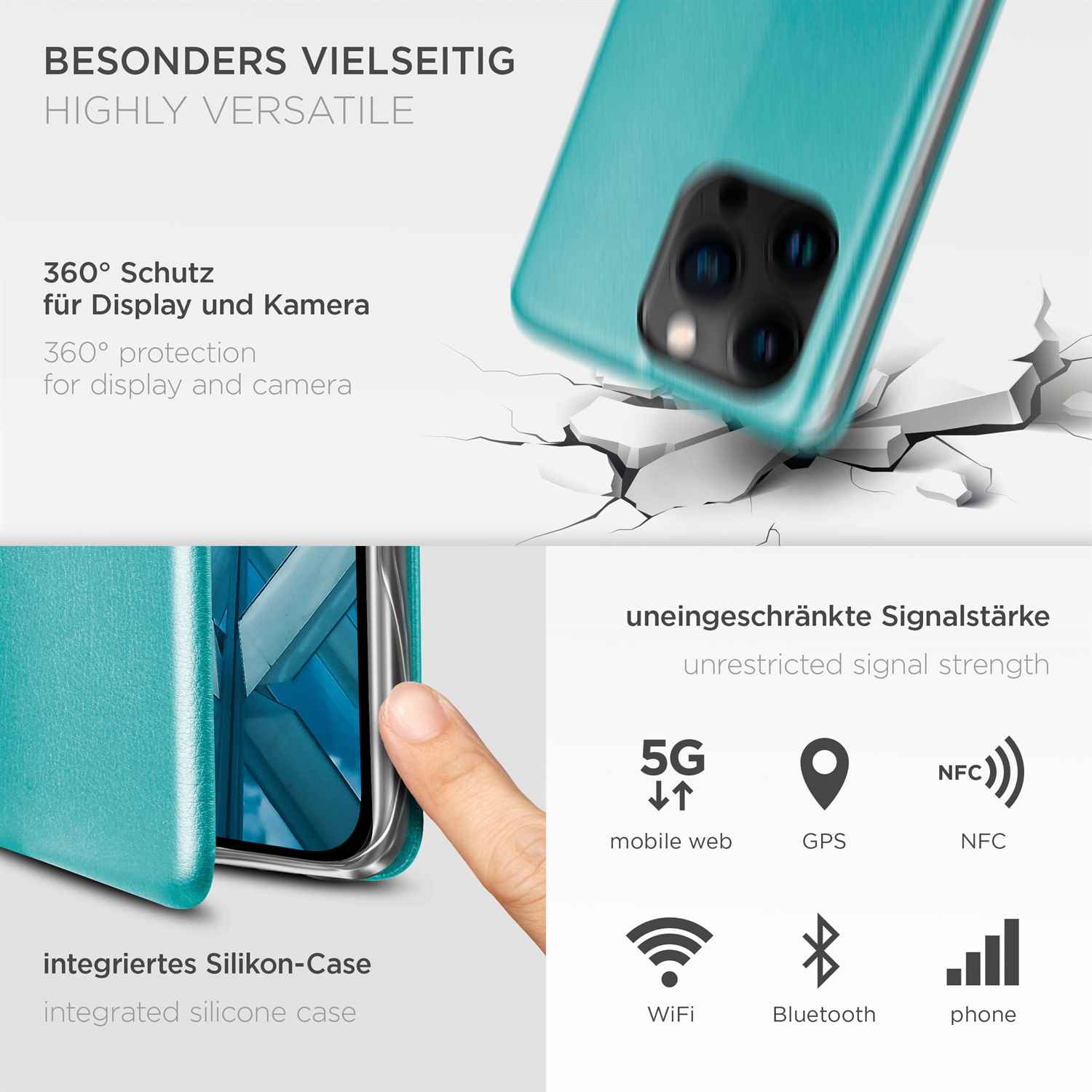ONEFLOW Business Case iPhone 14 Pro Handytasche mit Kartenfach – Weiteres Produktbild 3