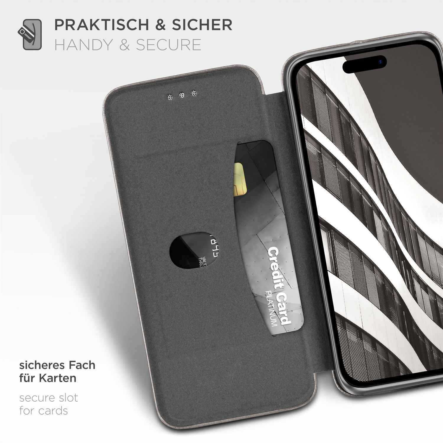 ONEFLOW Business Case iPhone 14 Pro Handytasche mit Kartenfach – Weiteres Produktbild 2