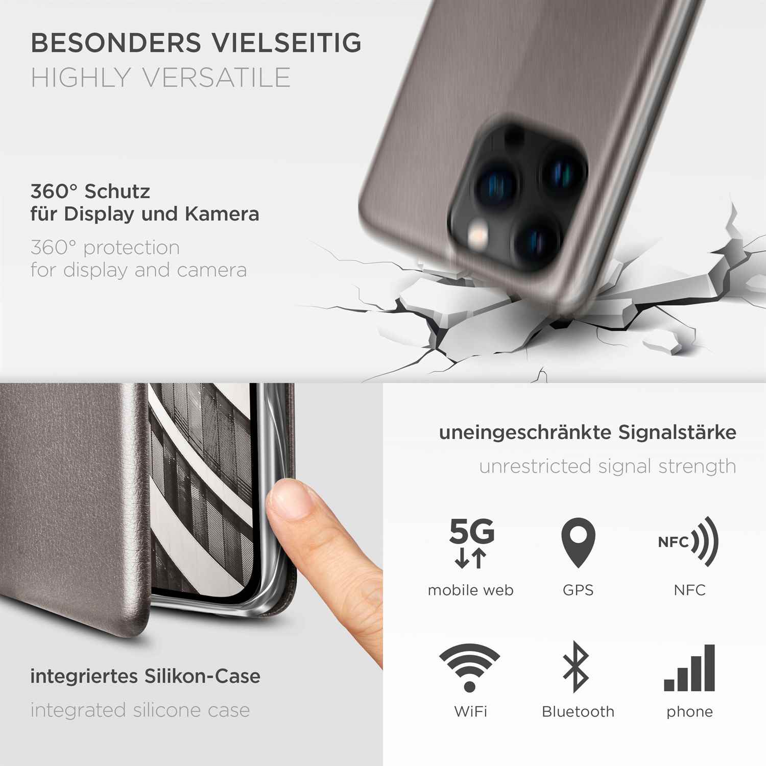 ONEFLOW Business Case iPhone 14 Pro Handytasche mit Kartenfach – Weiteres Produktbild 3