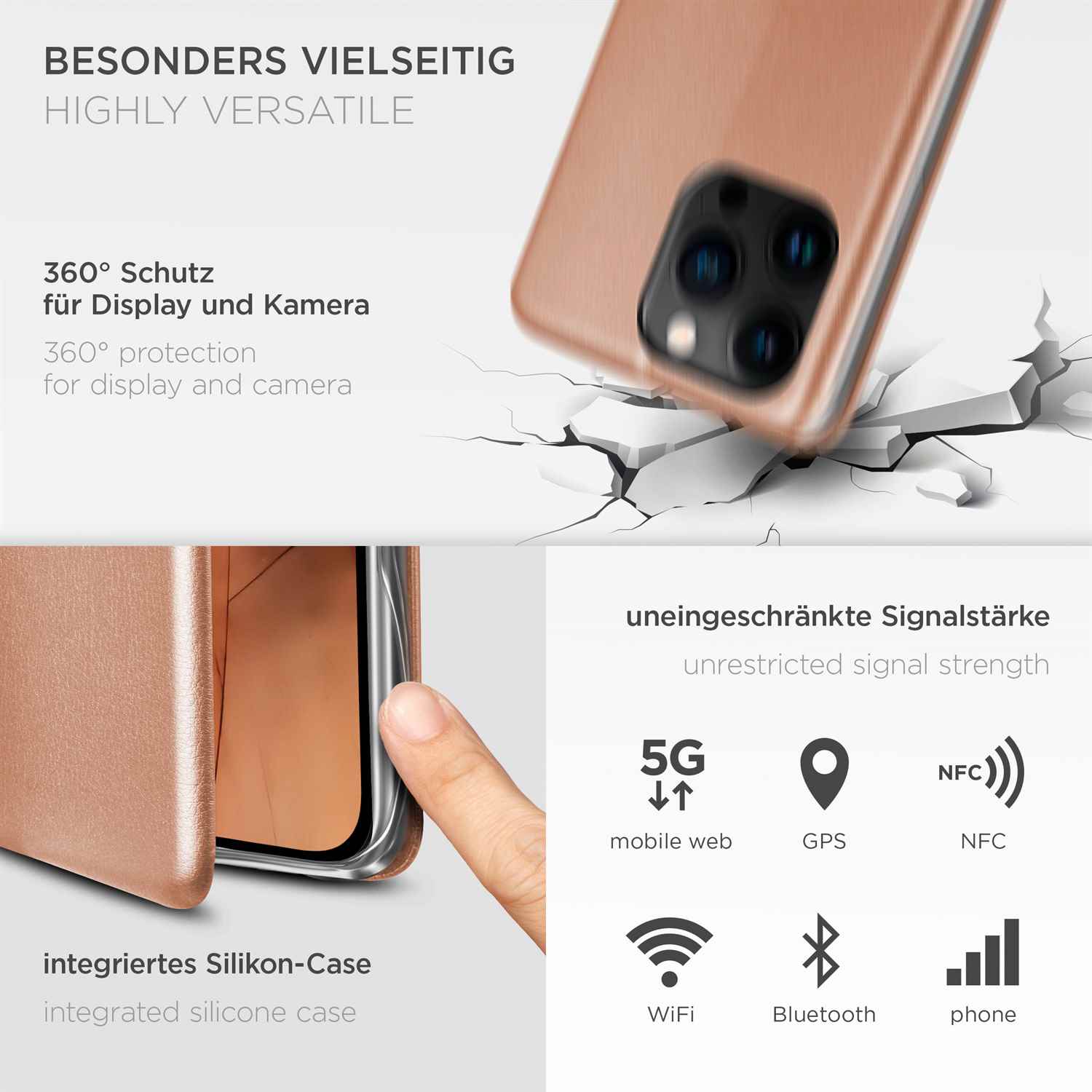 ONEFLOW Business Case iPhone 14 Pro Handytasche mit Kartenfach – Weiteres Produktbild 3