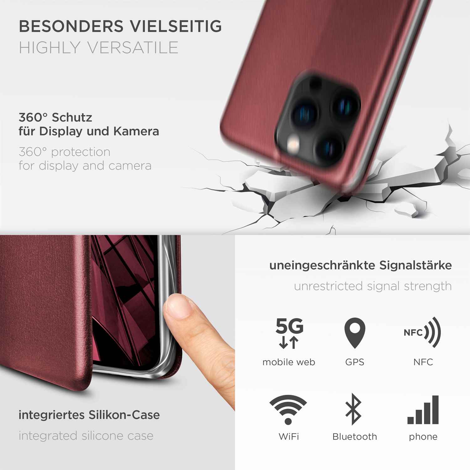 ONEFLOW Business Case iPhone 14 Pro Handytasche mit Kartenfach – Weiteres Produktbild 3