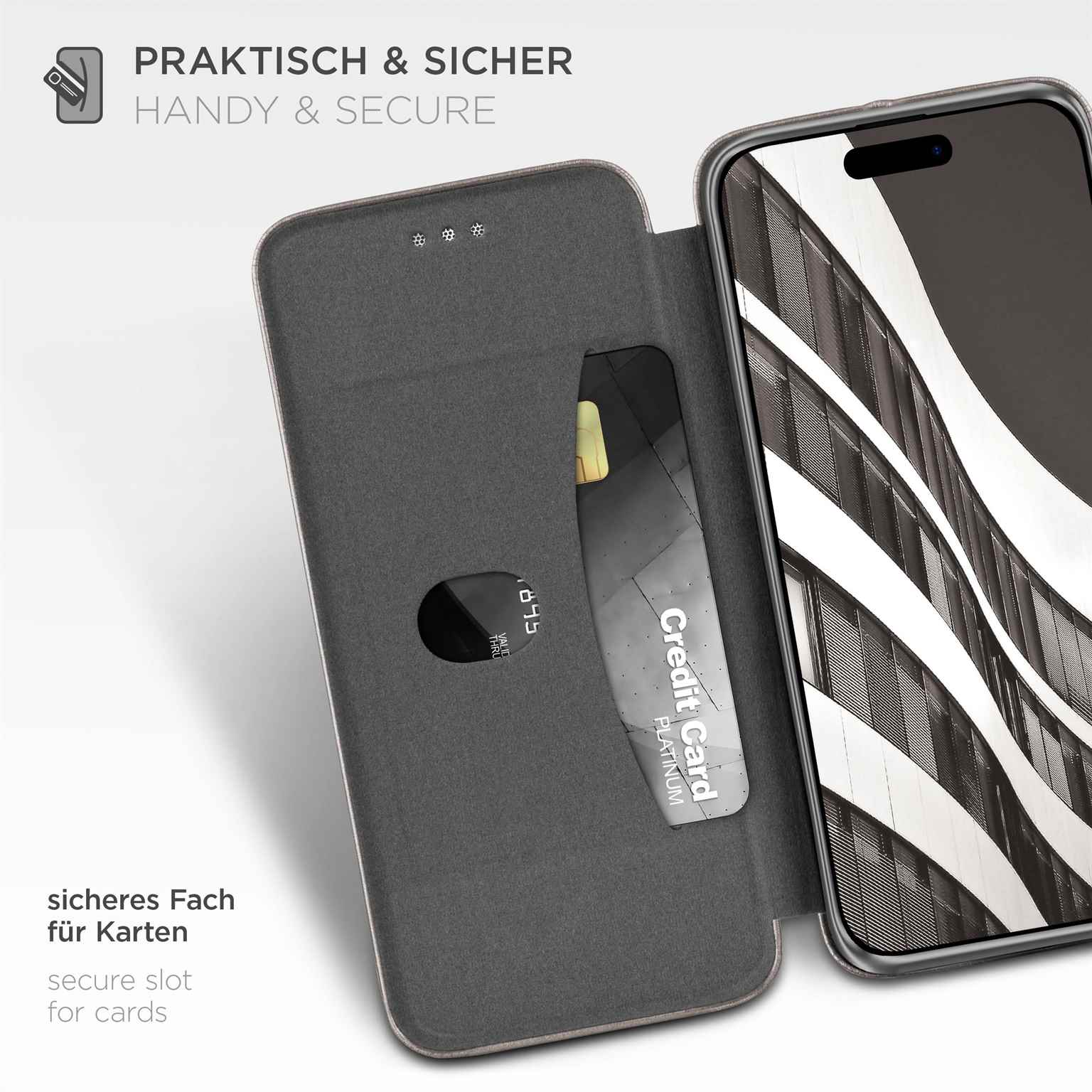 ONEFLOW Business Case iPhone 16 Handytasche mit Kartenfach – Weiteres Produktbild 2