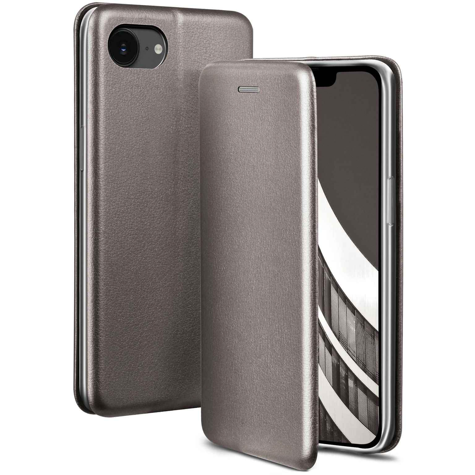 ONEFLOW Business Case iPhone 16e Handytasche mit Kartenfach – Skyscraper - Grey