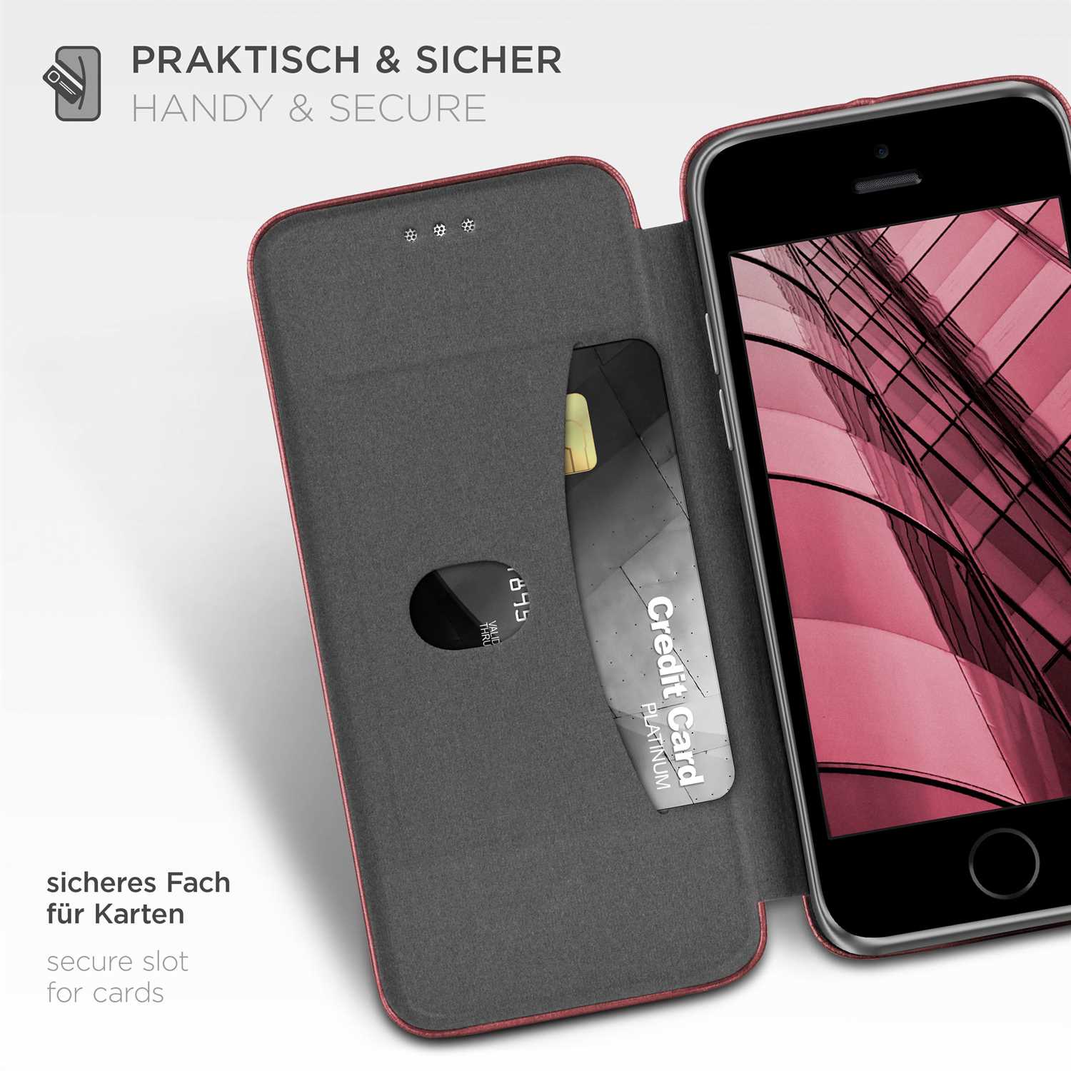 ONEFLOW Business Case iPhone SE (2016) Handytasche mit Kartenfach – Weiteres Produktbild 2
