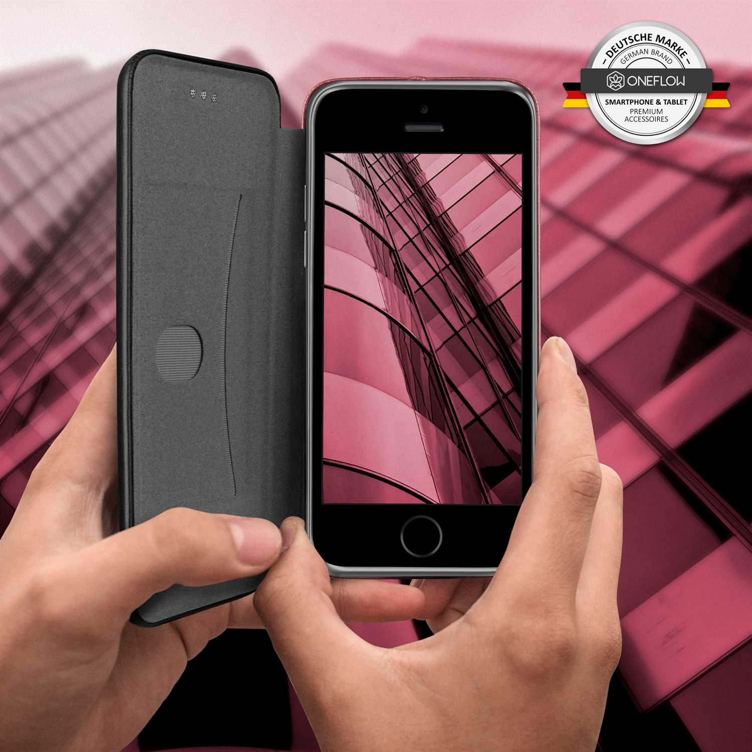 ONEFLOW Business Case iPhone SE (2016) Handytasche mit Kartenfach – Weiteres Produktbild 6