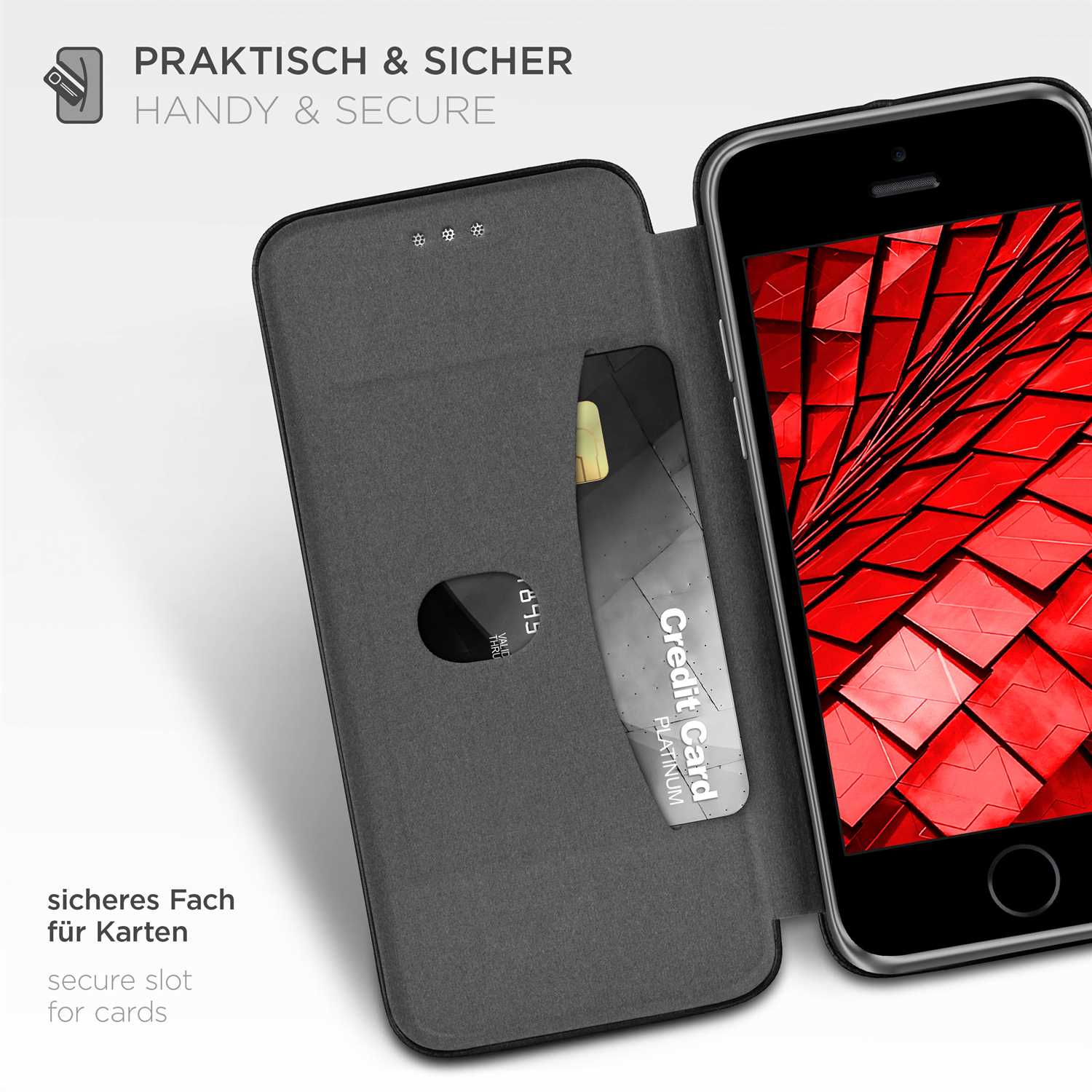 ONEFLOW Business Case iPhone SE (2016) Handytasche mit Kartenfach – Weiteres Produktbild 2