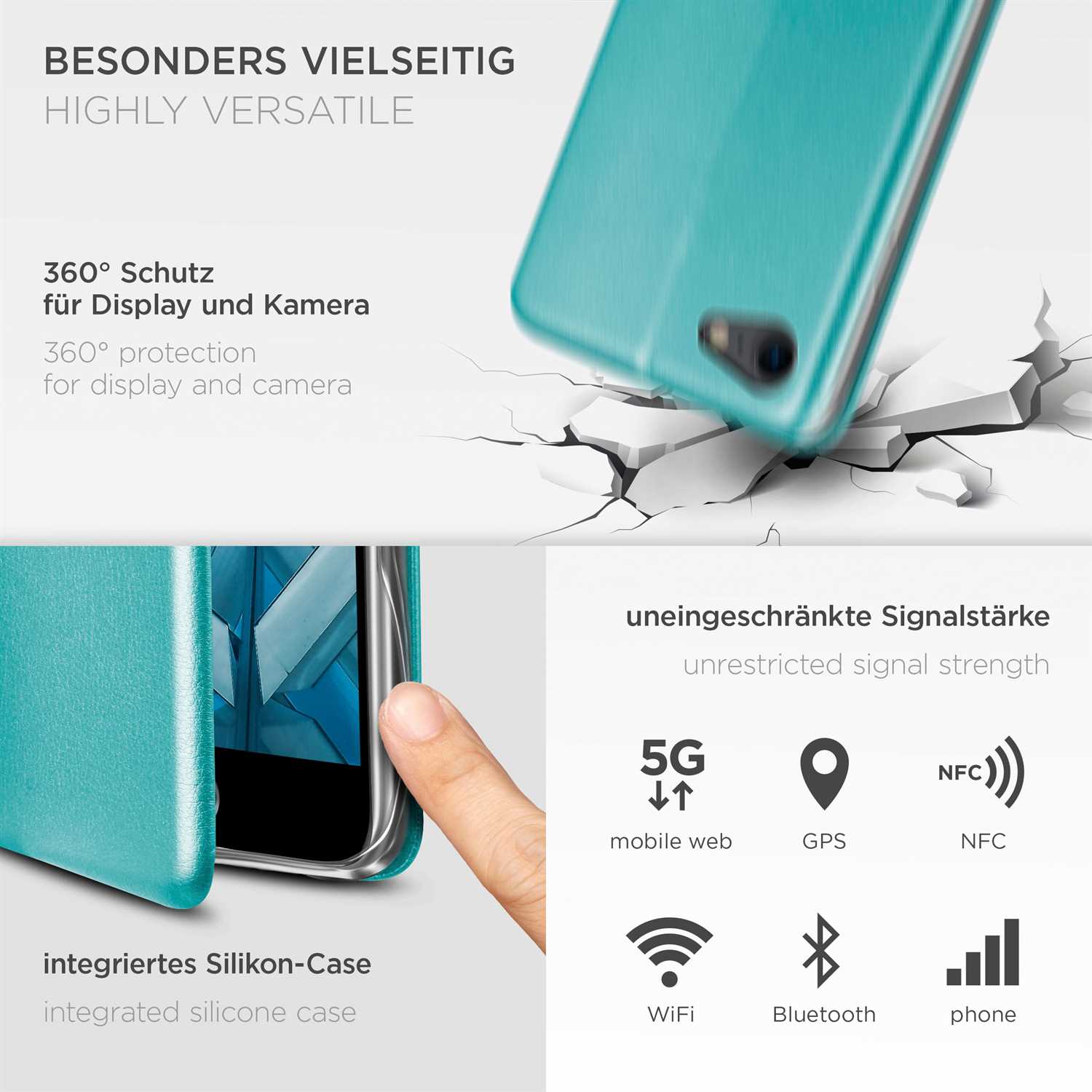 ONEFLOW Business Case iPhone SE (2020) Handytasche mit Kartenfach – Weiteres Produktbild 4