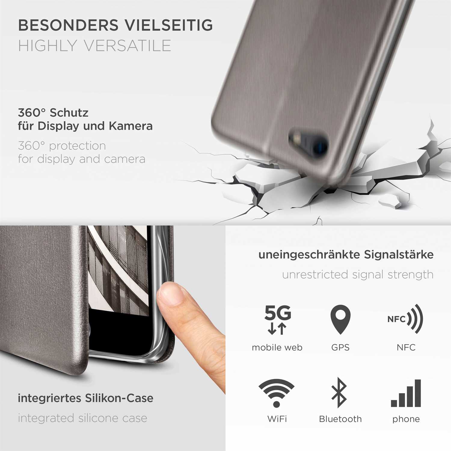 ONEFLOW Business Case iPhone SE (2020) Handytasche mit Kartenfach – Weiteres Produktbild 4