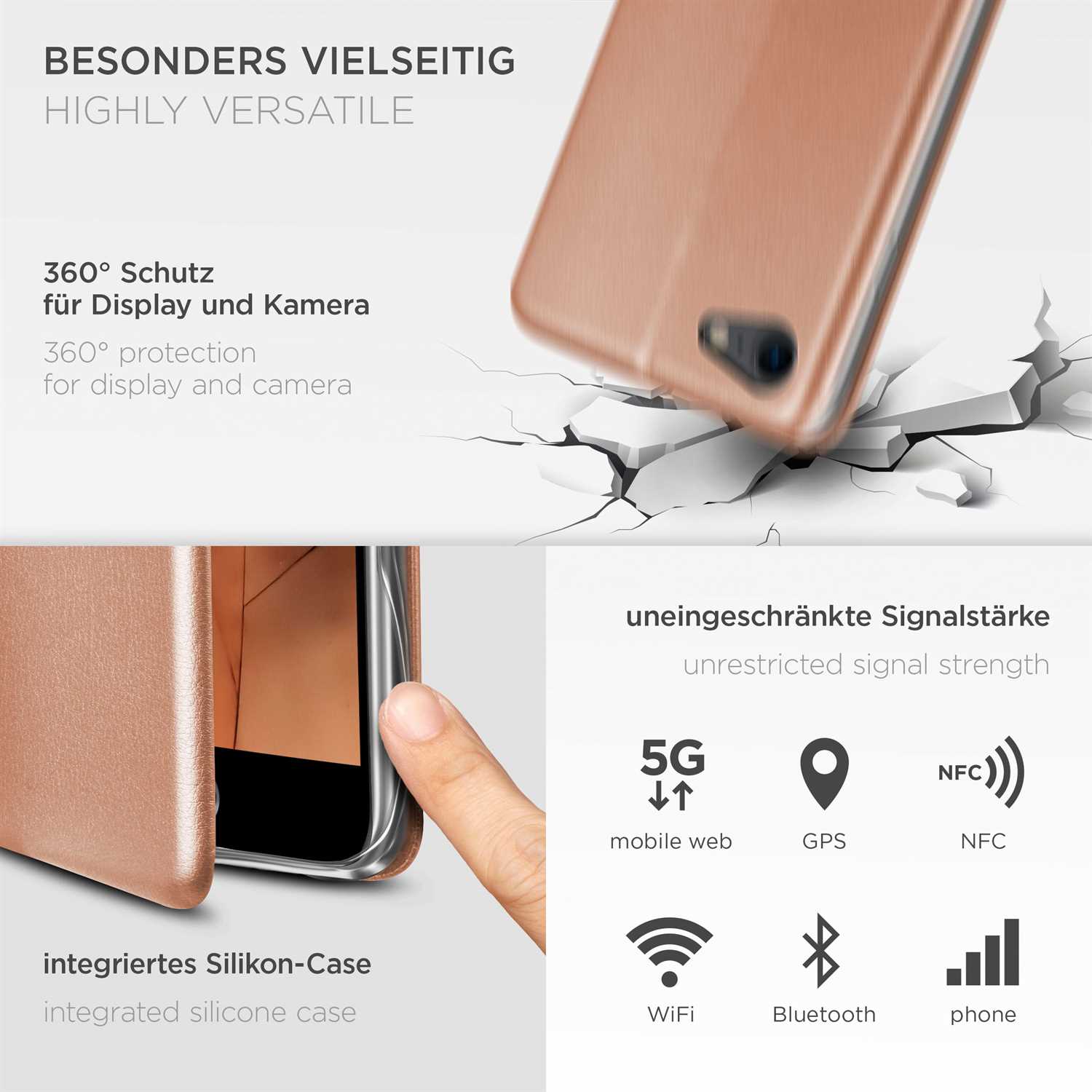 ONEFLOW Business Case iPhone SE (2020) Handytasche mit Kartenfach – Weiteres Produktbild 4
