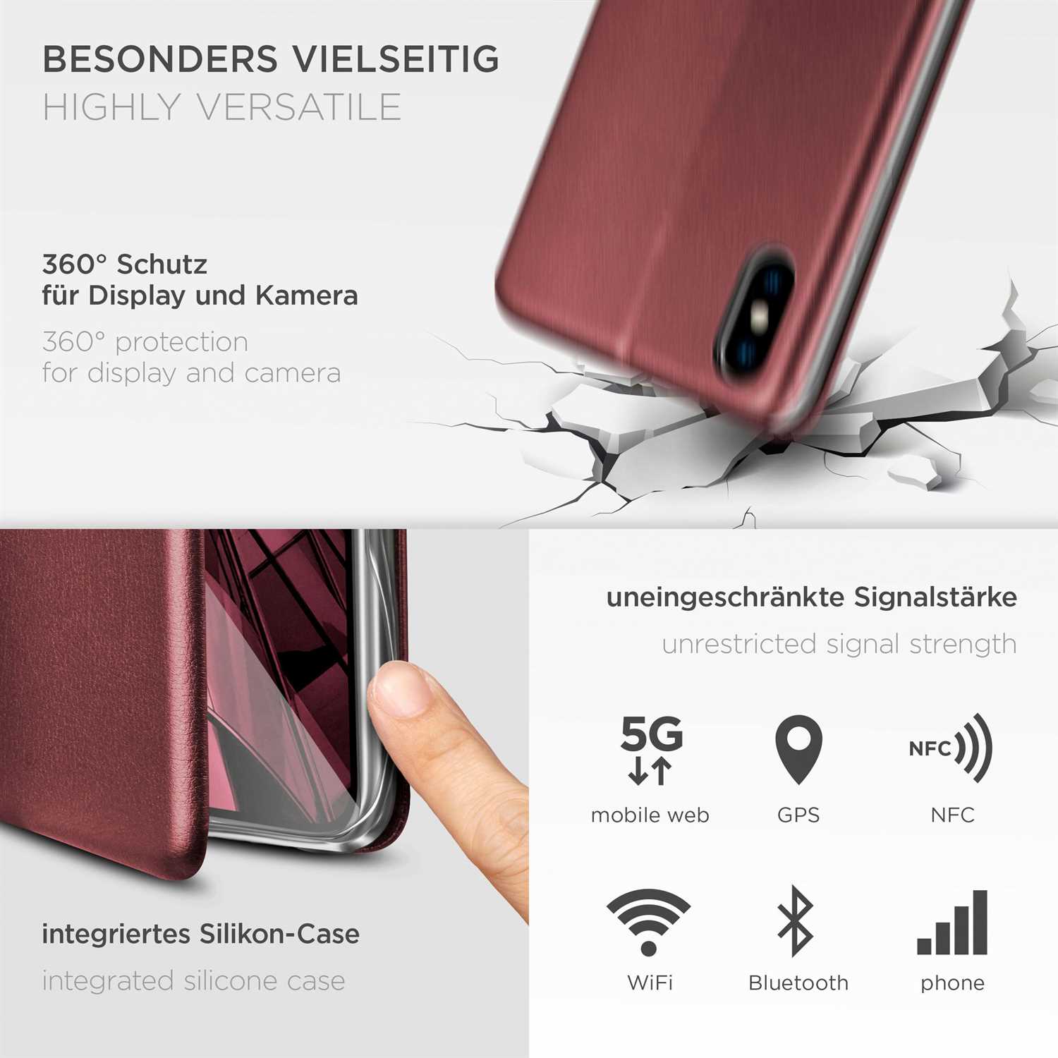 ONEFLOW Business Case iPhone XS Handytasche mit Kartenfach – Weiteres Produktbild 3