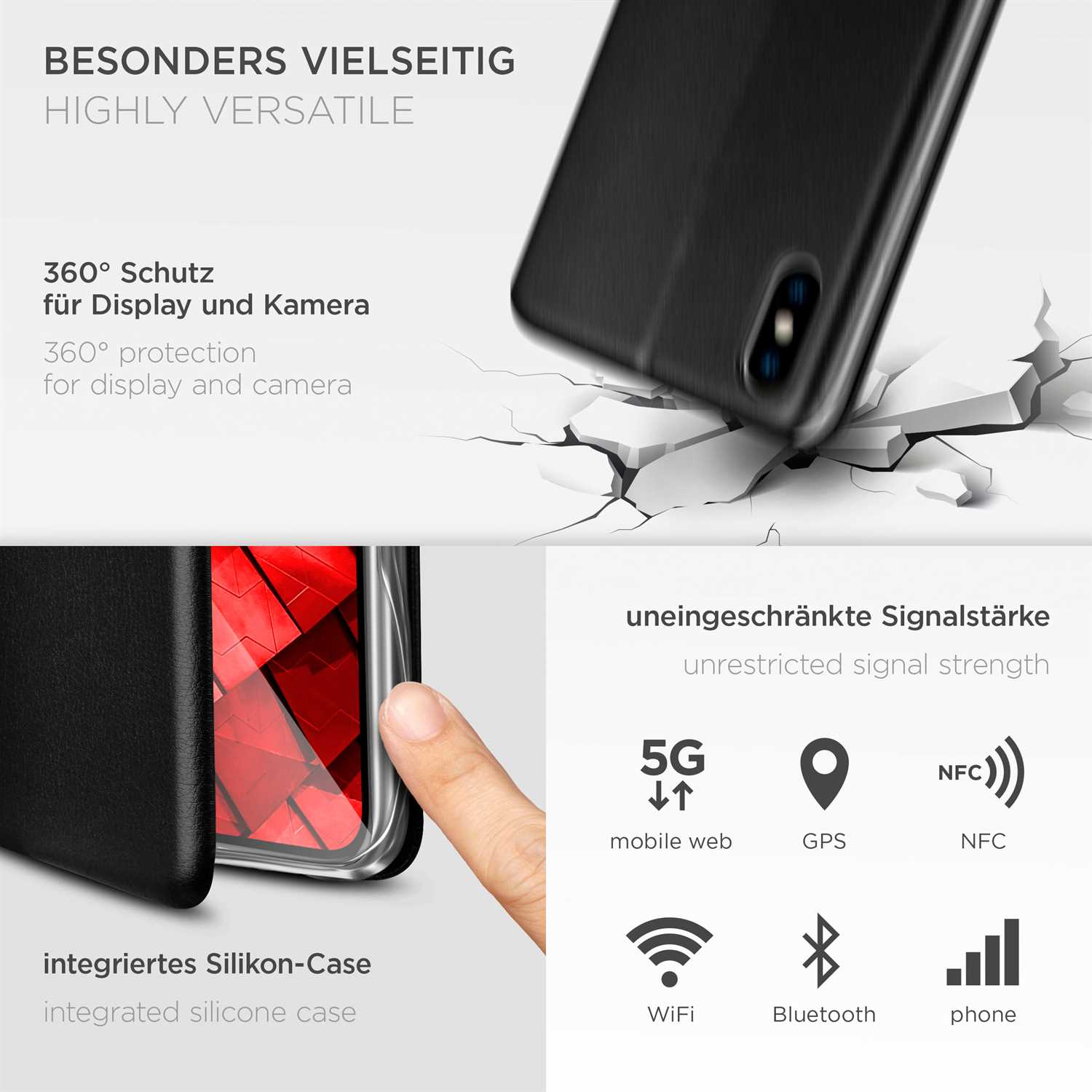 ONEFLOW Business Case iPhone XS Handytasche mit Kartenfach – Weiteres Produktbild 3