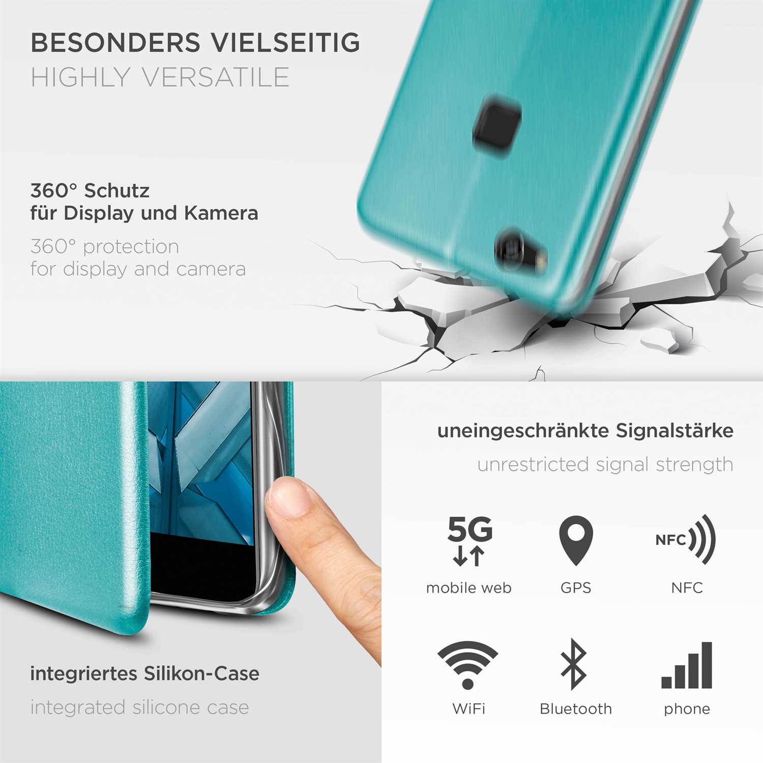 ONEFLOW Business Case Huawei P10 Lite Handytasche mit Kartenfach – Weiteres Produktbild 3