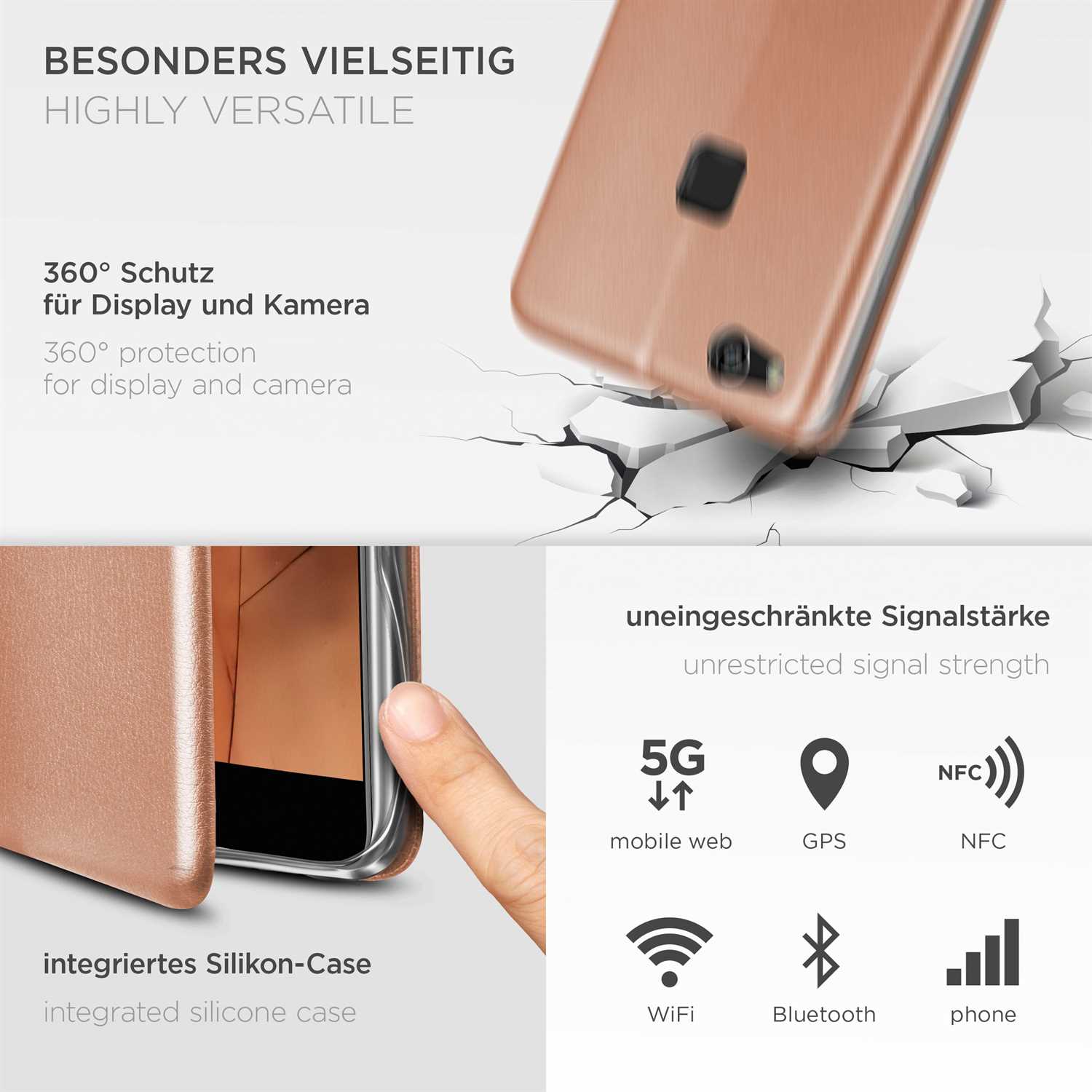 ONEFLOW Business Case Huawei P10 Lite Handytasche mit Kartenfach – Weiteres Produktbild 3