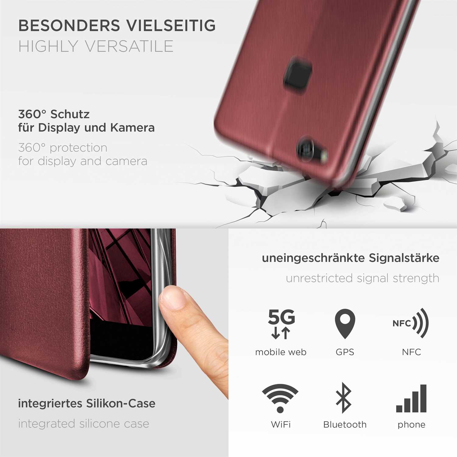 ONEFLOW Business Case Huawei P10 Lite Handytasche mit Kartenfach – Weiteres Produktbild 3