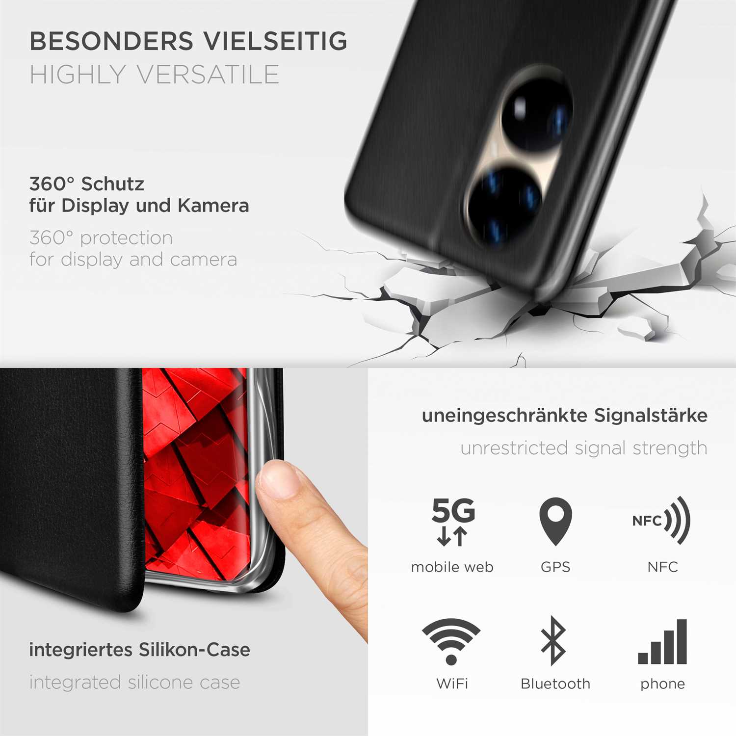 ONEFLOW Business Case Huawei P50 Pro Handytasche mit Kartenfach – Weiteres Produktbild 4 ONEFLOW Business Case Huawei P50 Pro Handytasche mit Kartenfach – Weiteres Produktbild 4