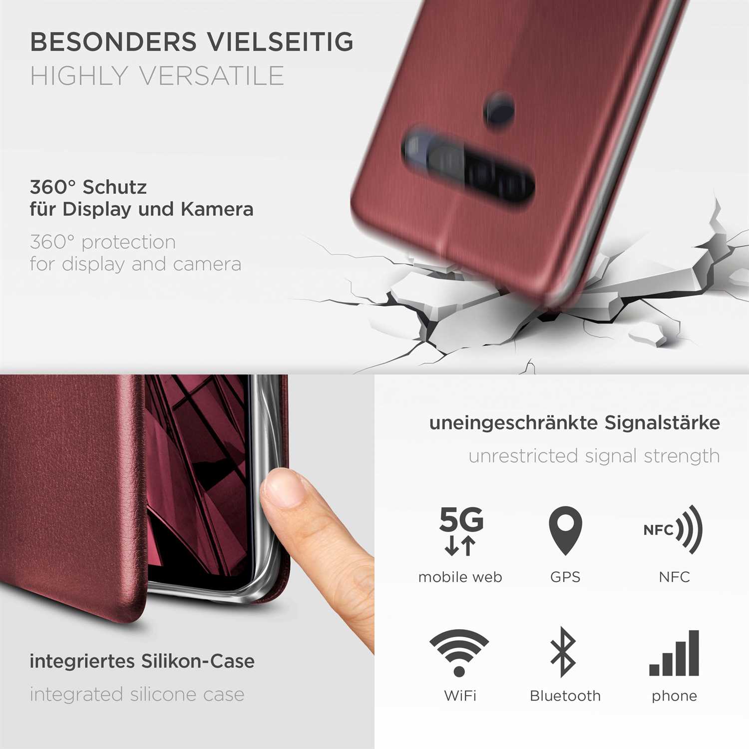 ONEFLOW Business Case LG G8s ThinQ Handytasche mit Kartenfach – Weiteres Produktbild 3