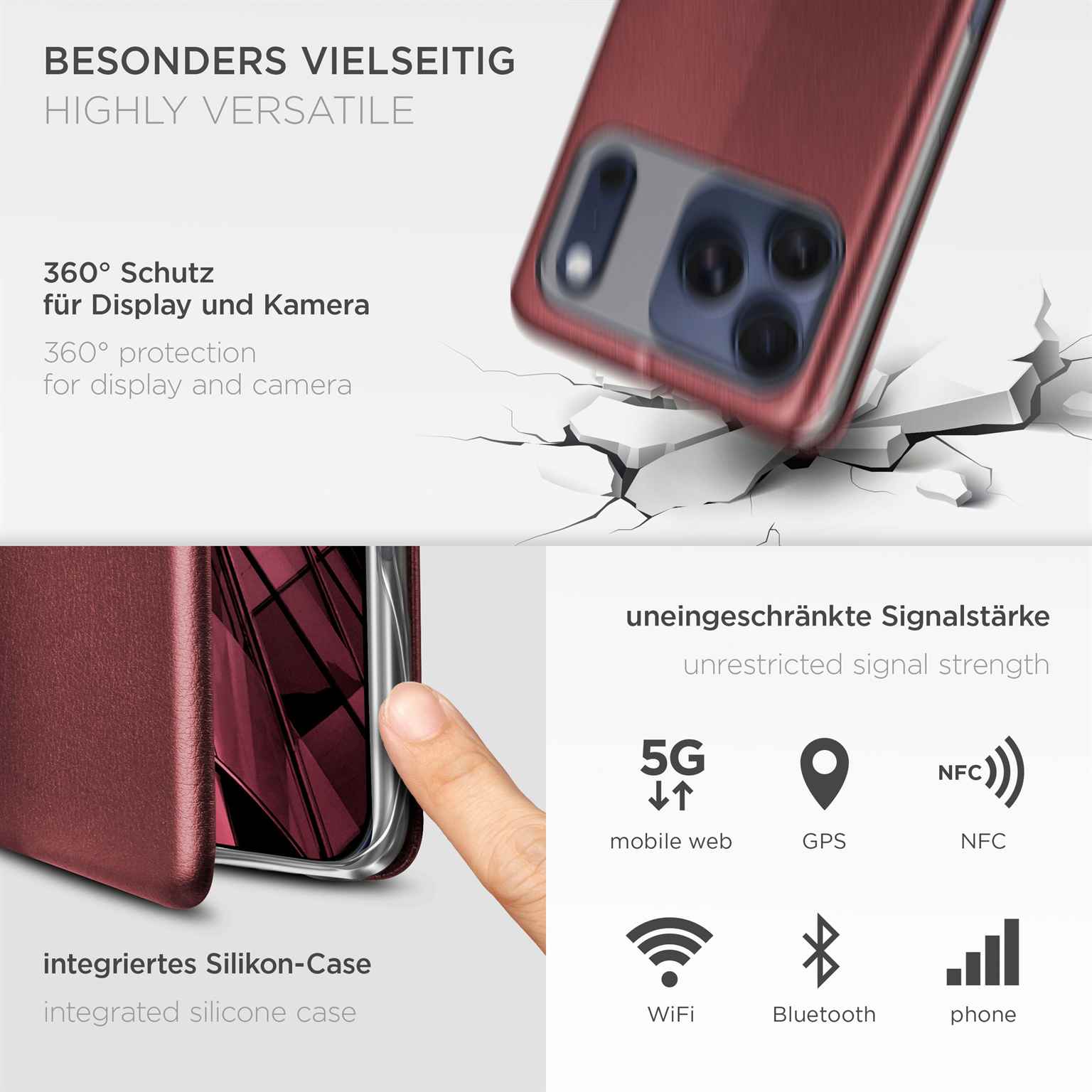 ONEFLOW Business Case iPhone 17 Pro Handytasche mit Kartenfach – Weiteres Produktbild 4