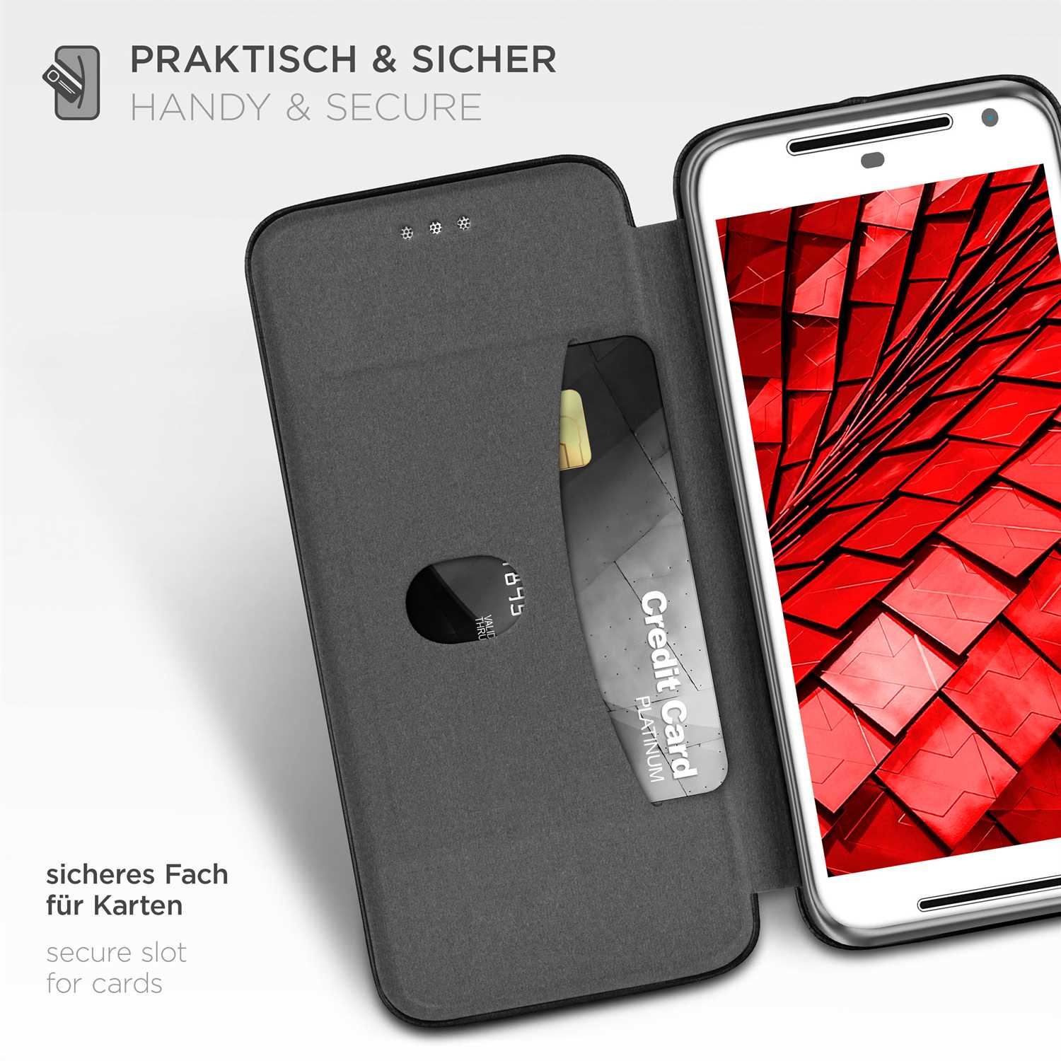 ONEFLOW Business Case Motorola Moto G2 Handytasche mit Kartenfach – Weiteres Produktbild 2