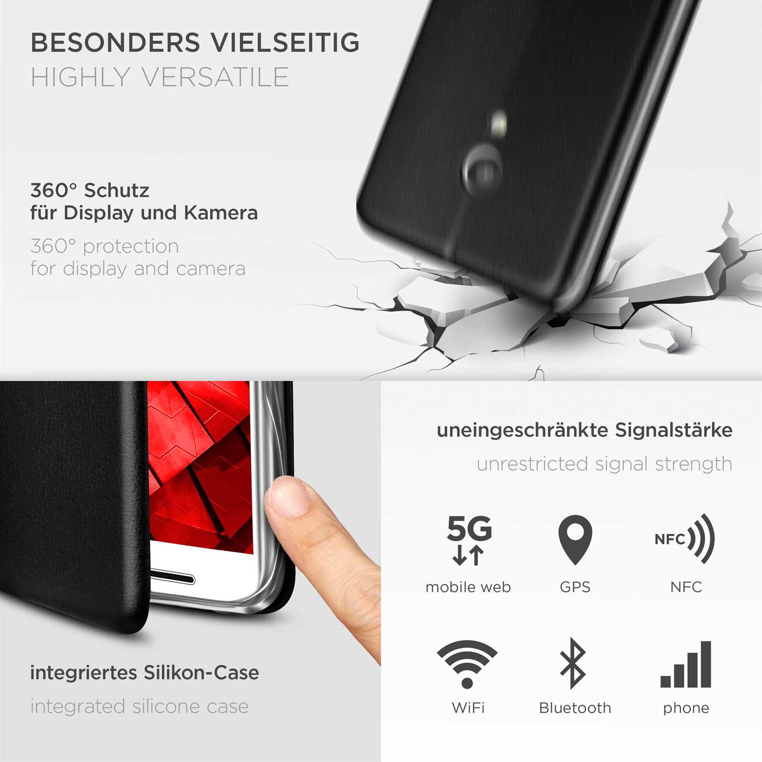 ONEFLOW Business Case Motorola Moto G2 Handytasche mit Kartenfach – Weiteres Produktbild 3