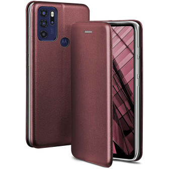 ONEFLOW Business Case Motorola Moto G60s Handytasche mit Kartenfach – Burgund - Red